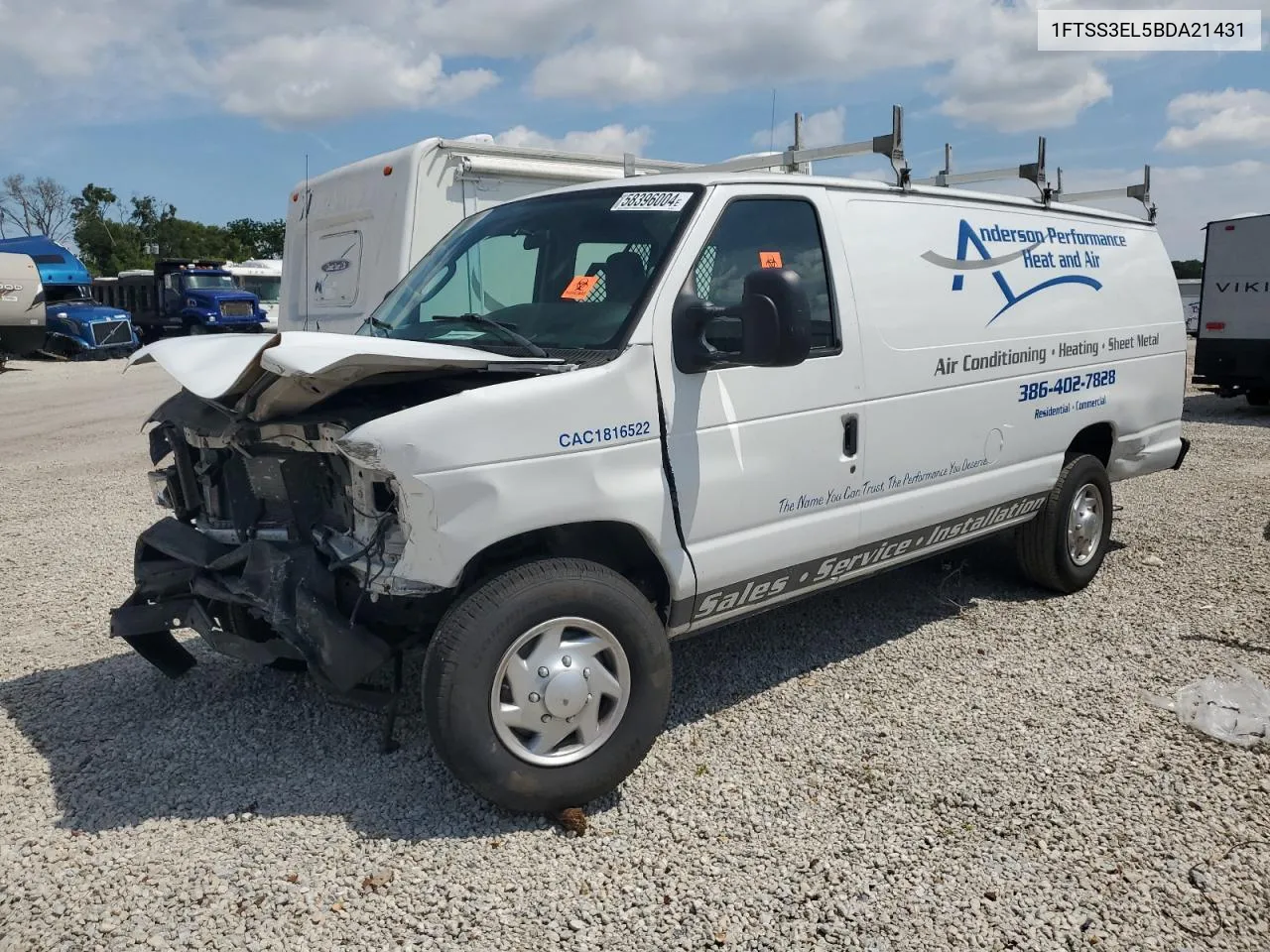 2011 Ford Econoline E350 Super Duty Van VIN: 1FTSS3EL5BDA21431 Lot: 58396004