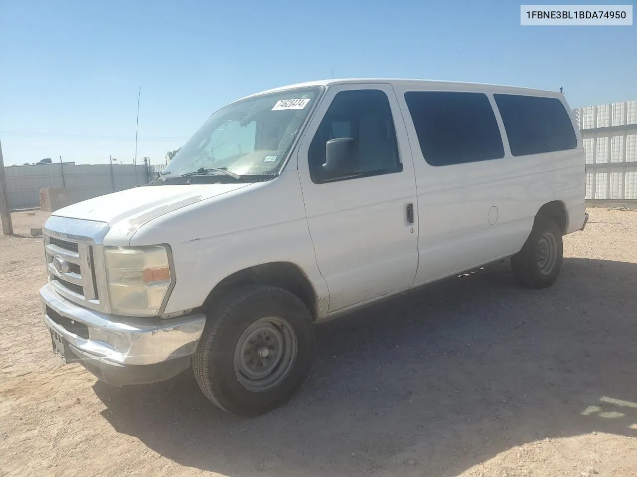 2011 Ford Econoline E350 Super Duty Wagon VIN: 1FBNE3BL1BDA74950 Lot: 74628474