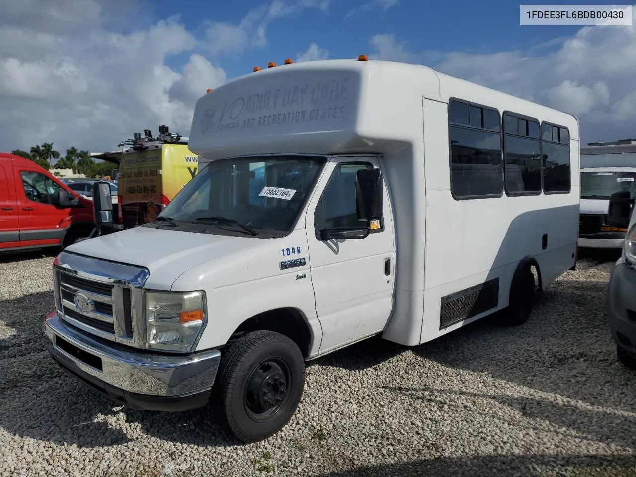 2011 Ford Econoline E350 Super Duty Cutaway Van VIN: 1FDEE3FL6BDB00430 Lot: 75652104