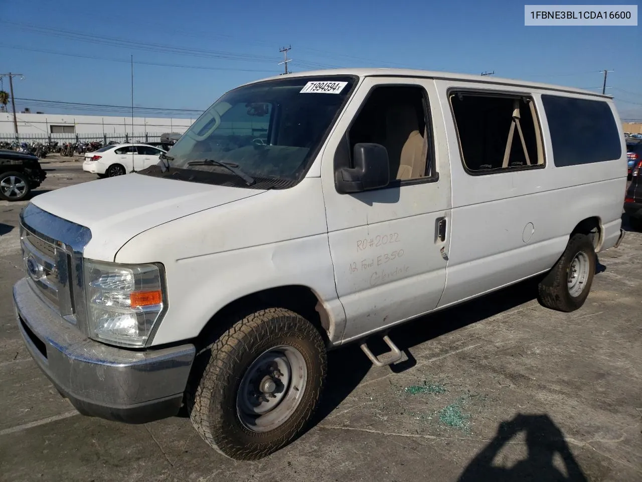 1FBNE3BL1CDA16600 2012 Ford Econoline E350 Super Duty Wagon