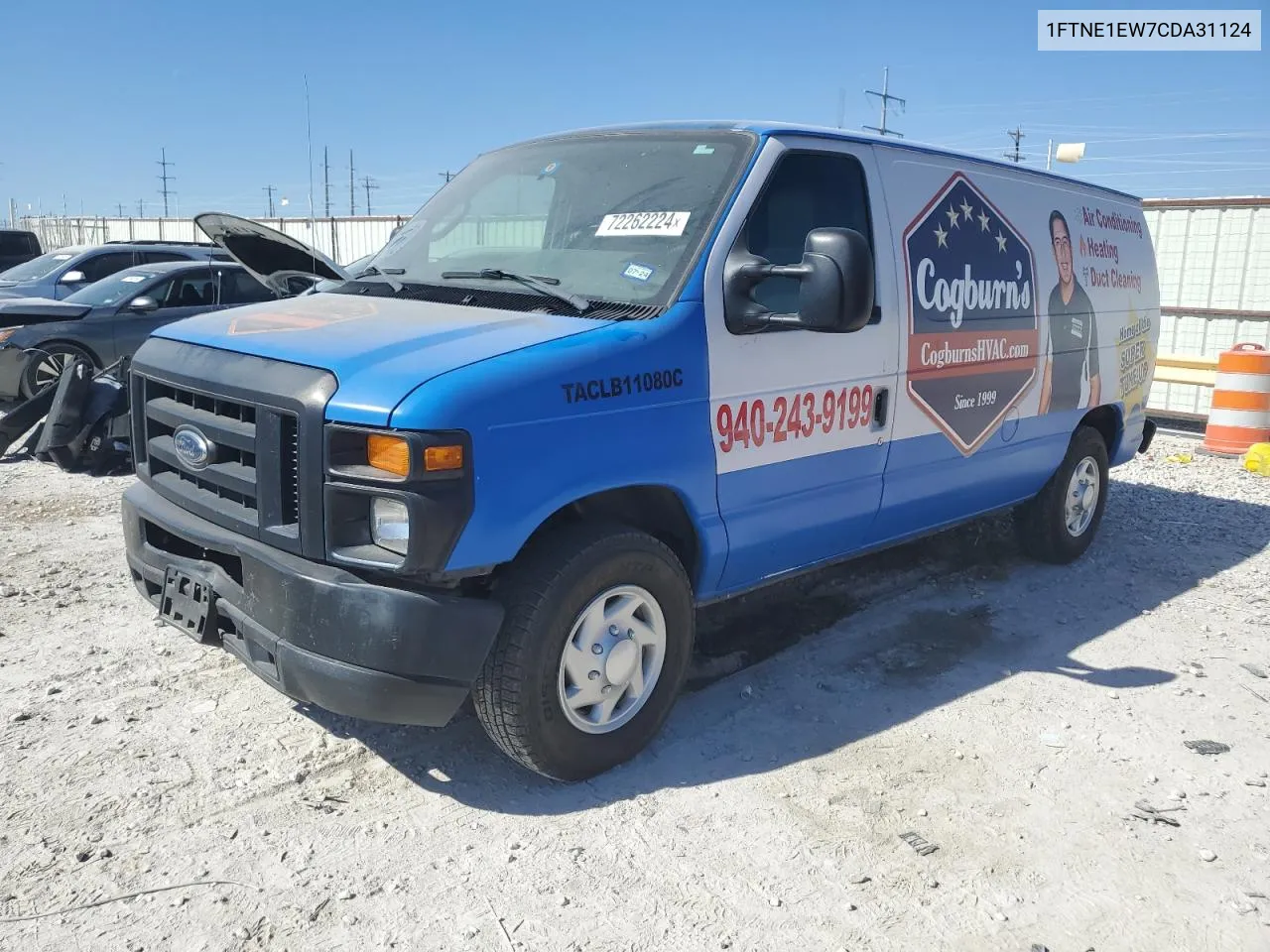 2012 Ford Econoline E150 Van VIN: 1FTNE1EW7CDA31124 Lot: 72262224