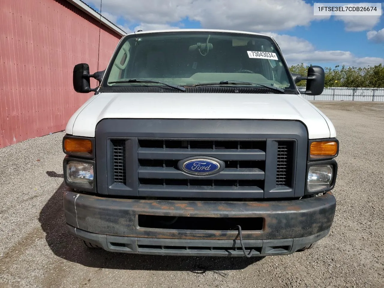 2012 Ford Econoline E350 Super Duty Van VIN: 1FTSE3EL7CDB26674 Lot: 73043034