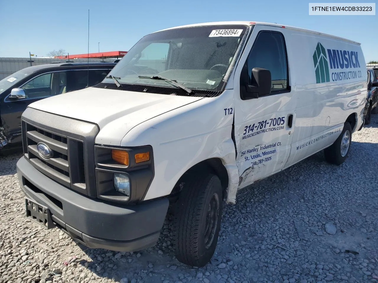 2012 Ford Econoline E150 Van VIN: 1FTNE1EW4CDB33223 Lot: 73436894