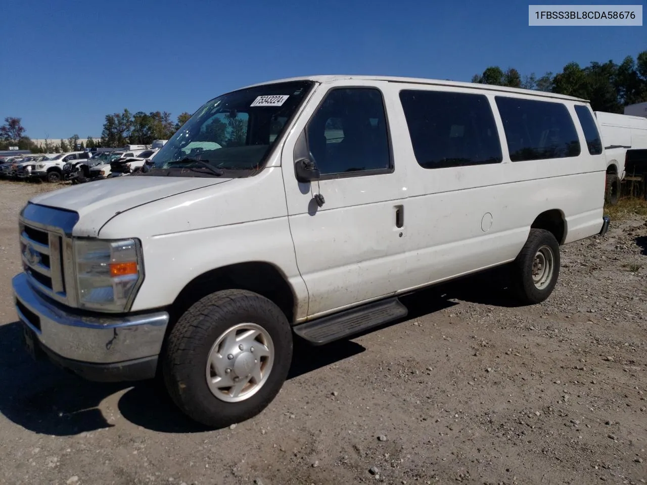 2012 Ford Econoline E350 Super Duty Wagon VIN: 1FBSS3BL8CDA58676 Lot: 75343224