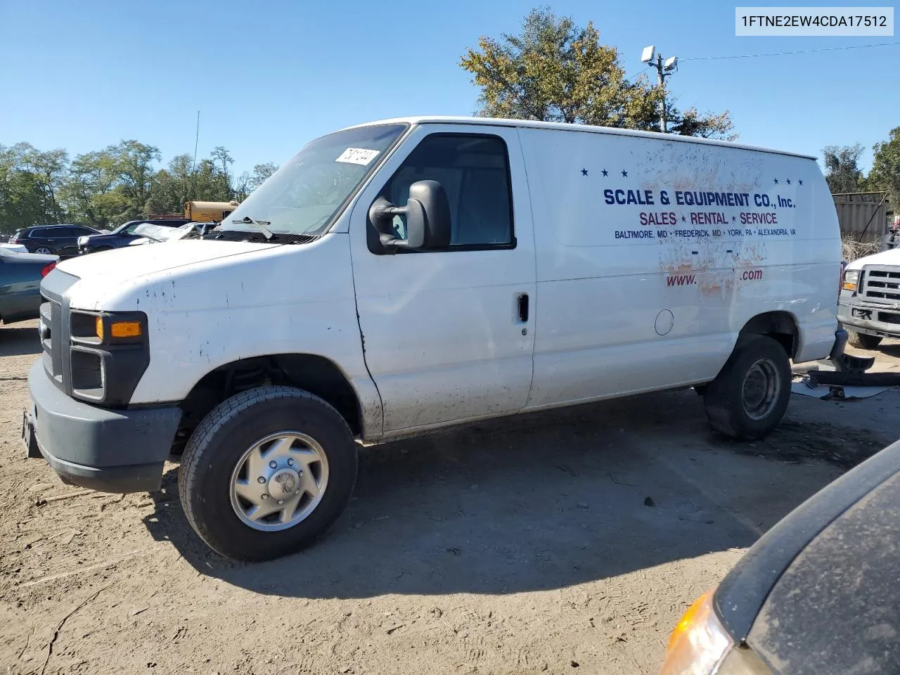 2012 Ford Econoline E250 Van VIN: 1FTNE2EW4CDA17512 Lot: 75811244