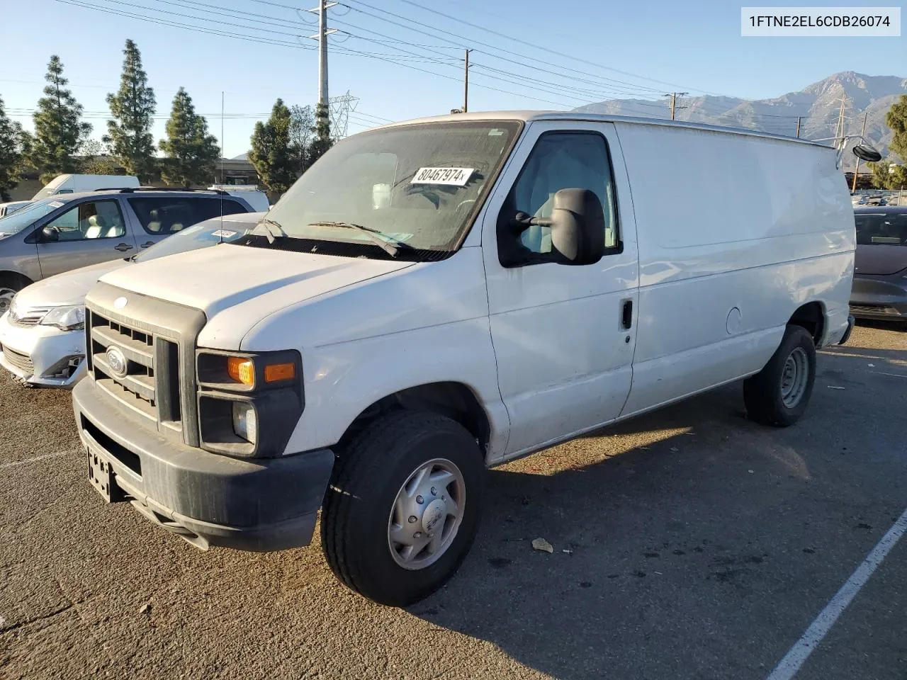 2012 Ford Econoline E250 Van VIN: 1FTNE2EL6CDB26074 Lot: 80467974