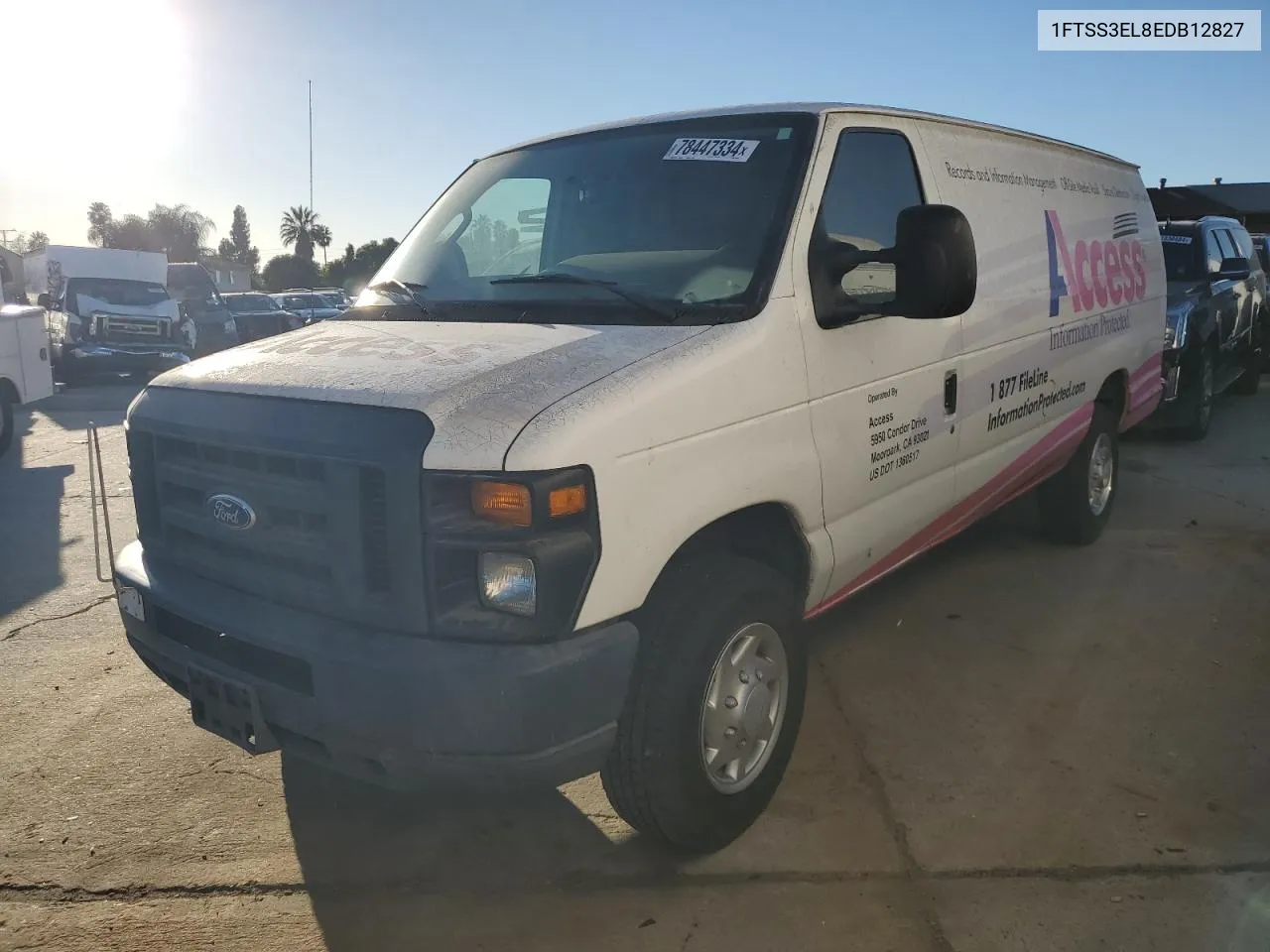 2014 Ford Econoline E350 Super Duty Van VIN: 1FTSS3EL8EDB12827 Lot: 78447334