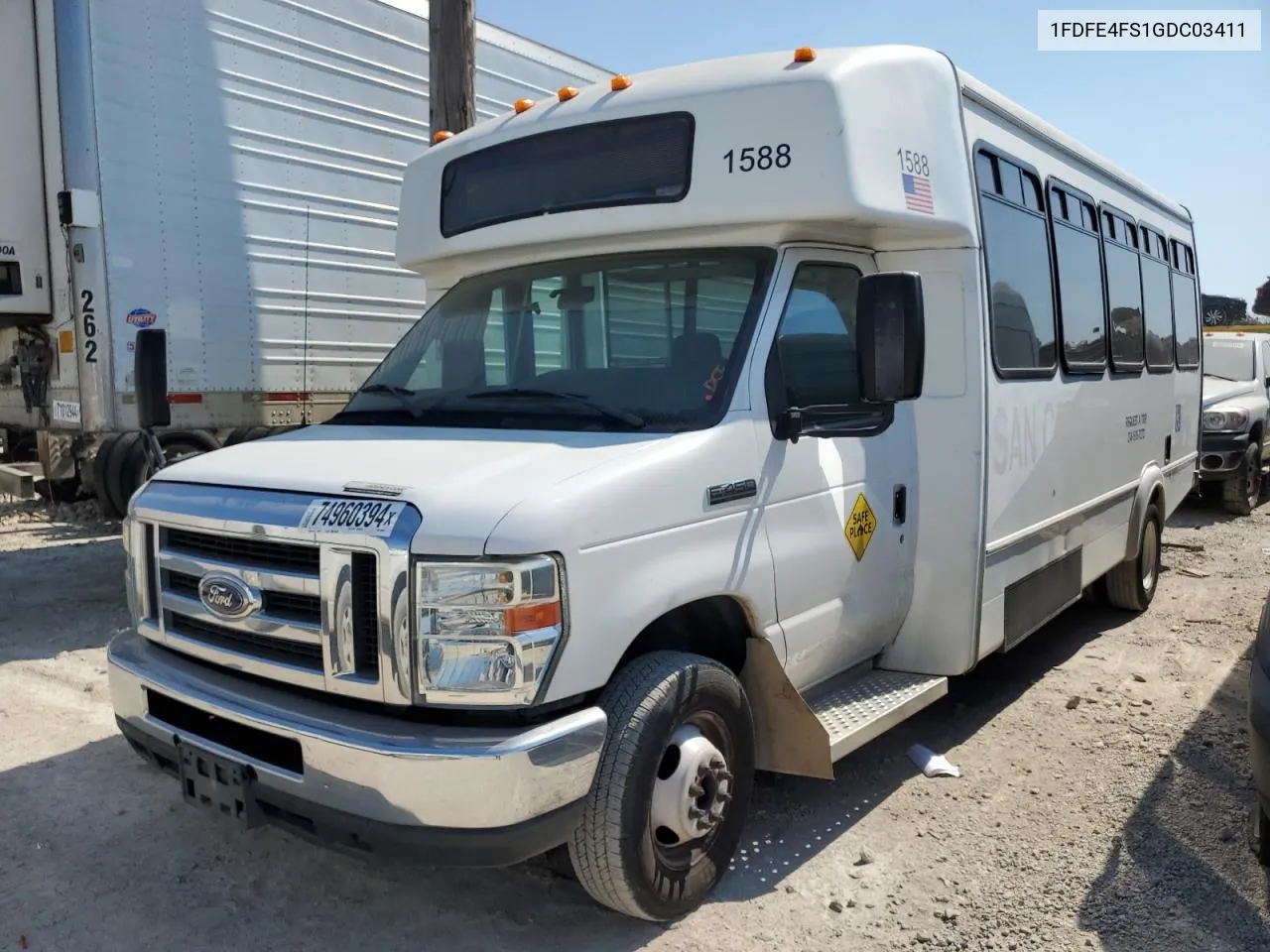 2016 Ford Econoline E450 Super Duty Cutaway Van VIN: 1FDFE4FS1GDC03411 Lot: 74960394