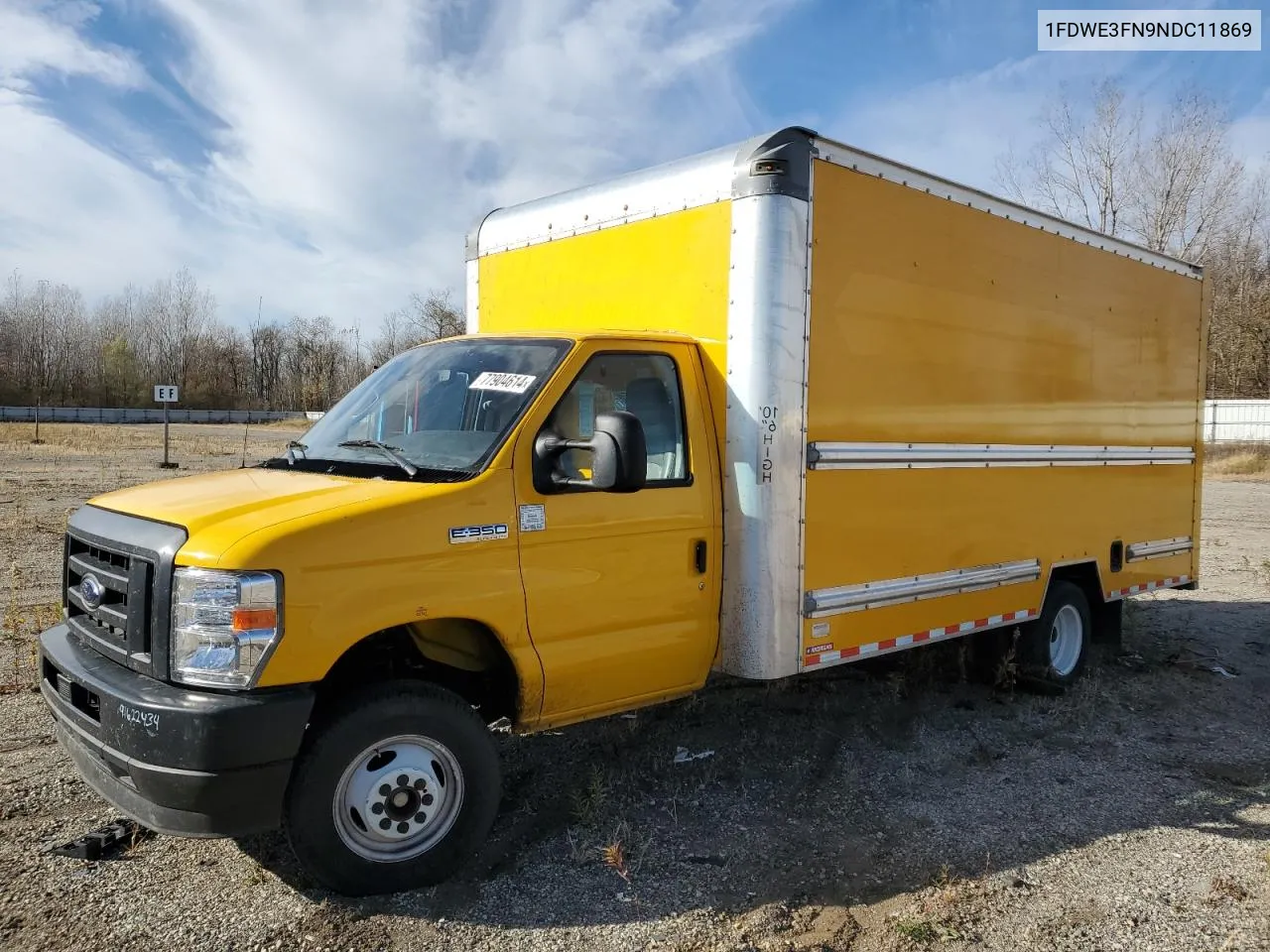 2022 Ford Econoline E350 Super Duty Cutaway Van VIN: 1FDWE3FN9NDC11869 Lot: 77904614