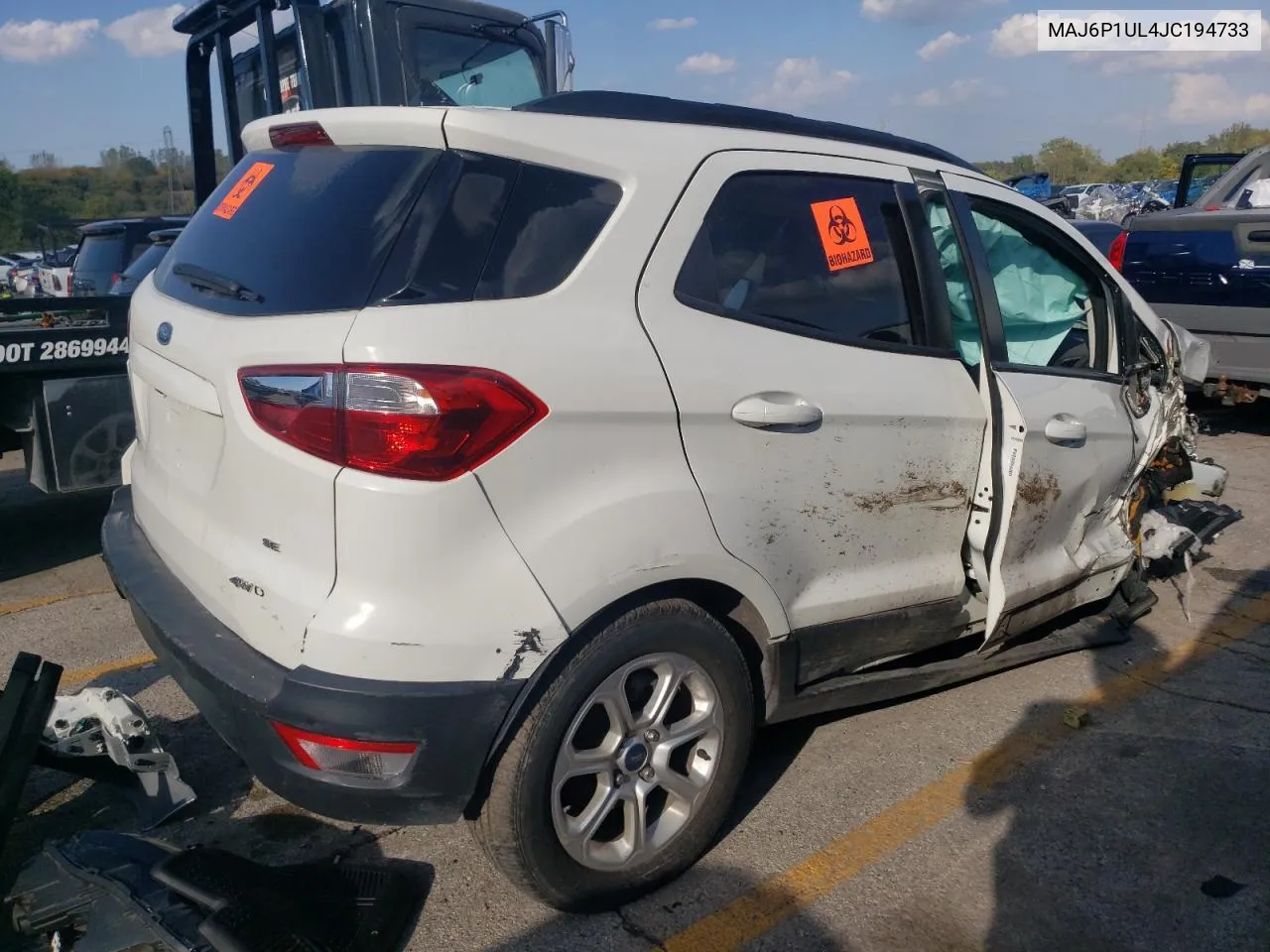 2018 Ford Ecosport Se VIN: MAJ6P1UL4JC194733 Lot: 71671964