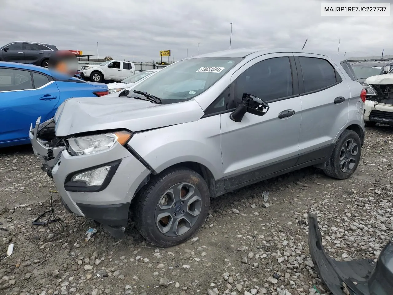 2018 Ford Ecosport S VIN: MAJ3P1RE7JC227737 Lot: 73651594