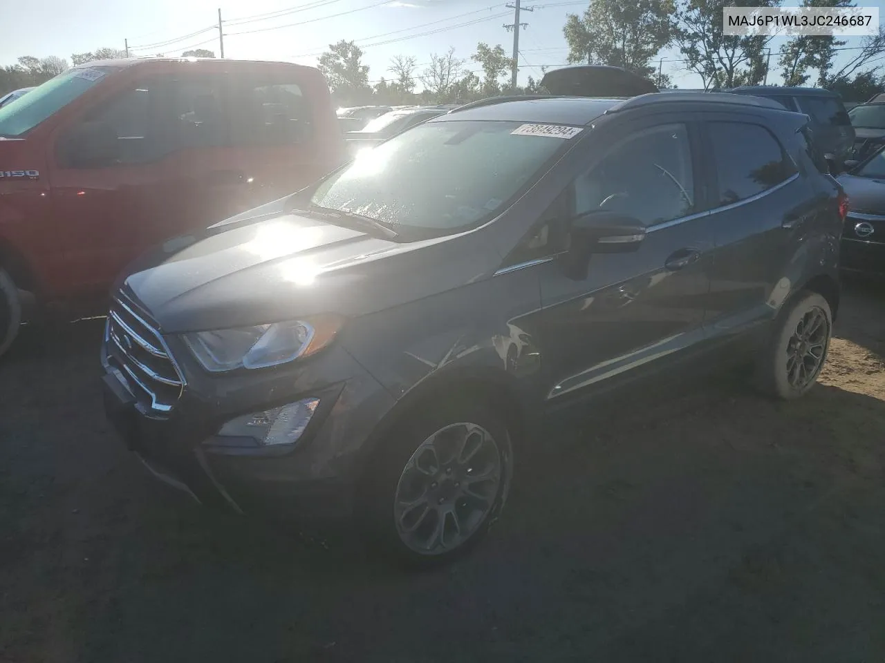 2018 Ford Ecosport Titanium VIN: MAJ6P1WL3JC246687 Lot: 73849294