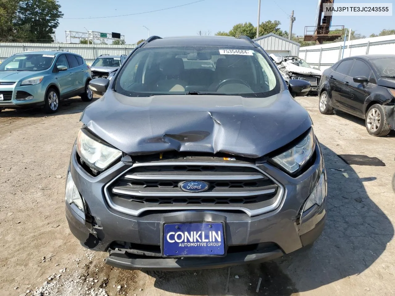 2018 Ford Ecosport Se VIN: MAJ3P1TE3JC243555 Lot: 75354684