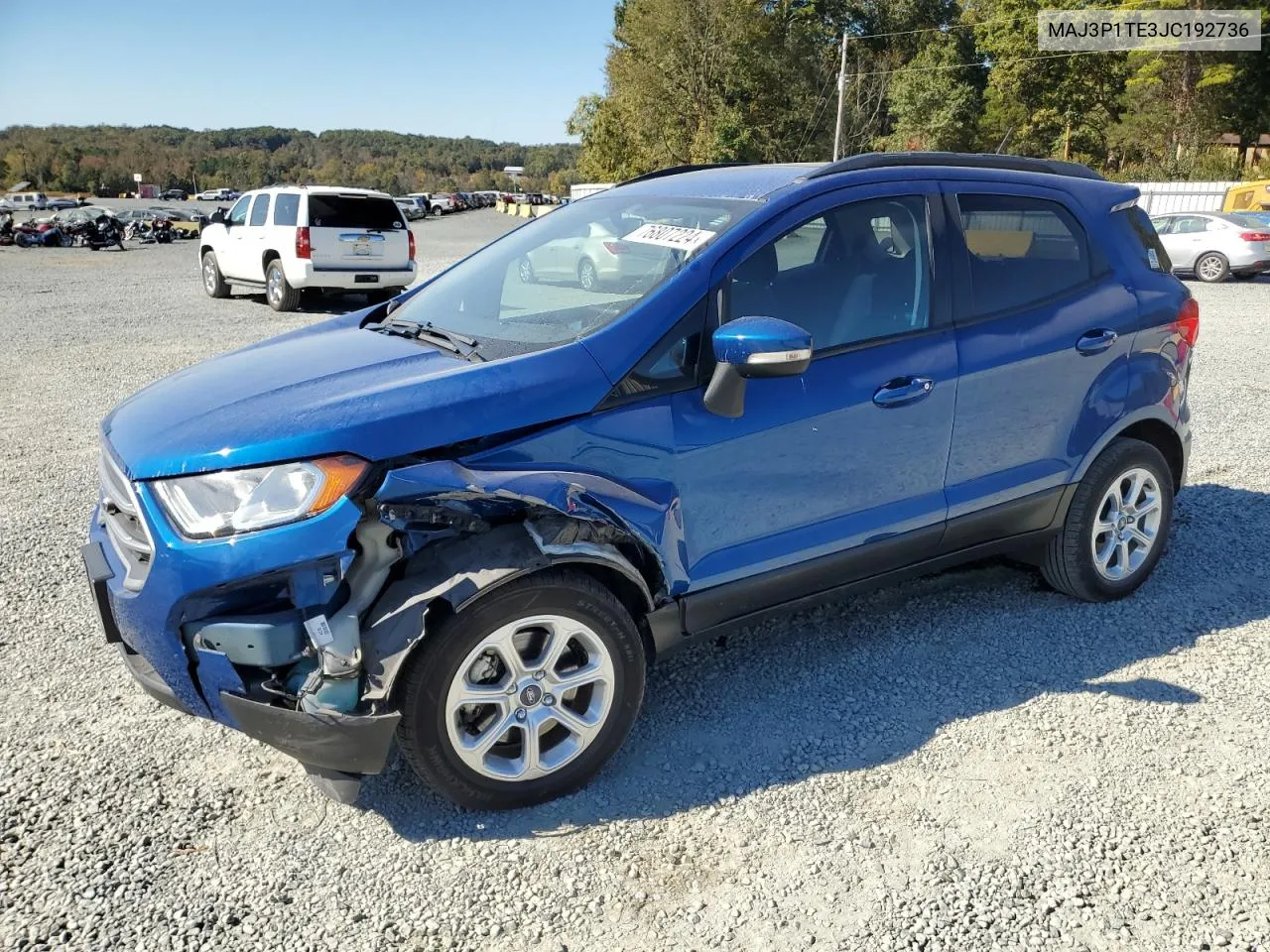 2018 Ford Ecosport Se VIN: MAJ3P1TE3JC192736 Lot: 76807224