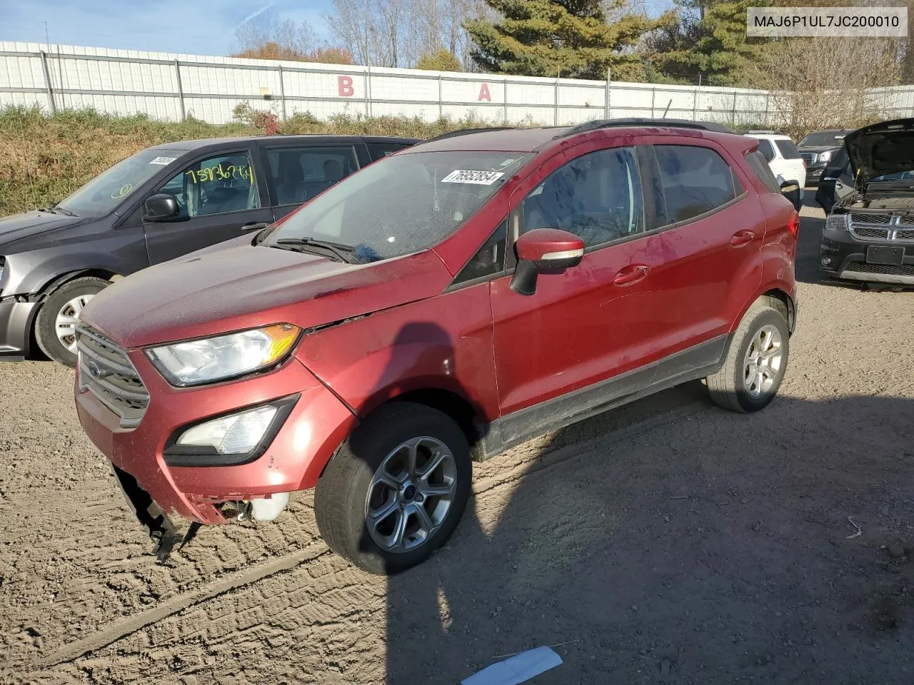 2018 Ford Ecosport Se VIN: MAJ6P1UL7JC200010 Lot: 76952854