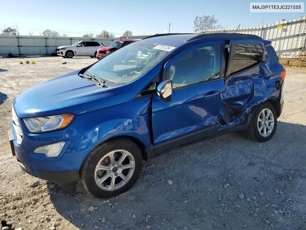 2018 Ford Ecosport Se VIN: MAJ3P1TE3JC221555 Lot: 77251354