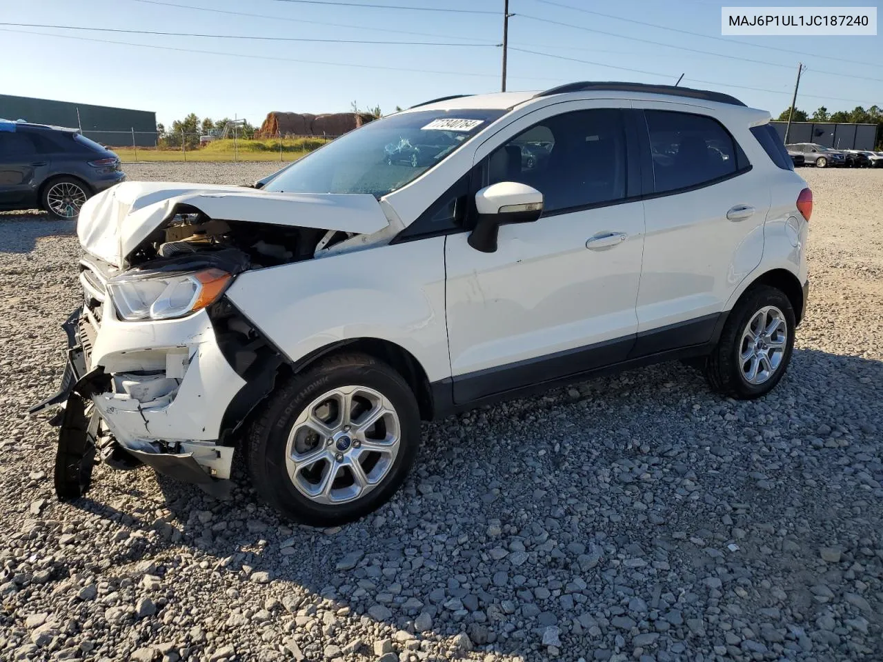 2018 Ford Ecosport Se VIN: MAJ6P1UL1JC187240 Lot: 77340764