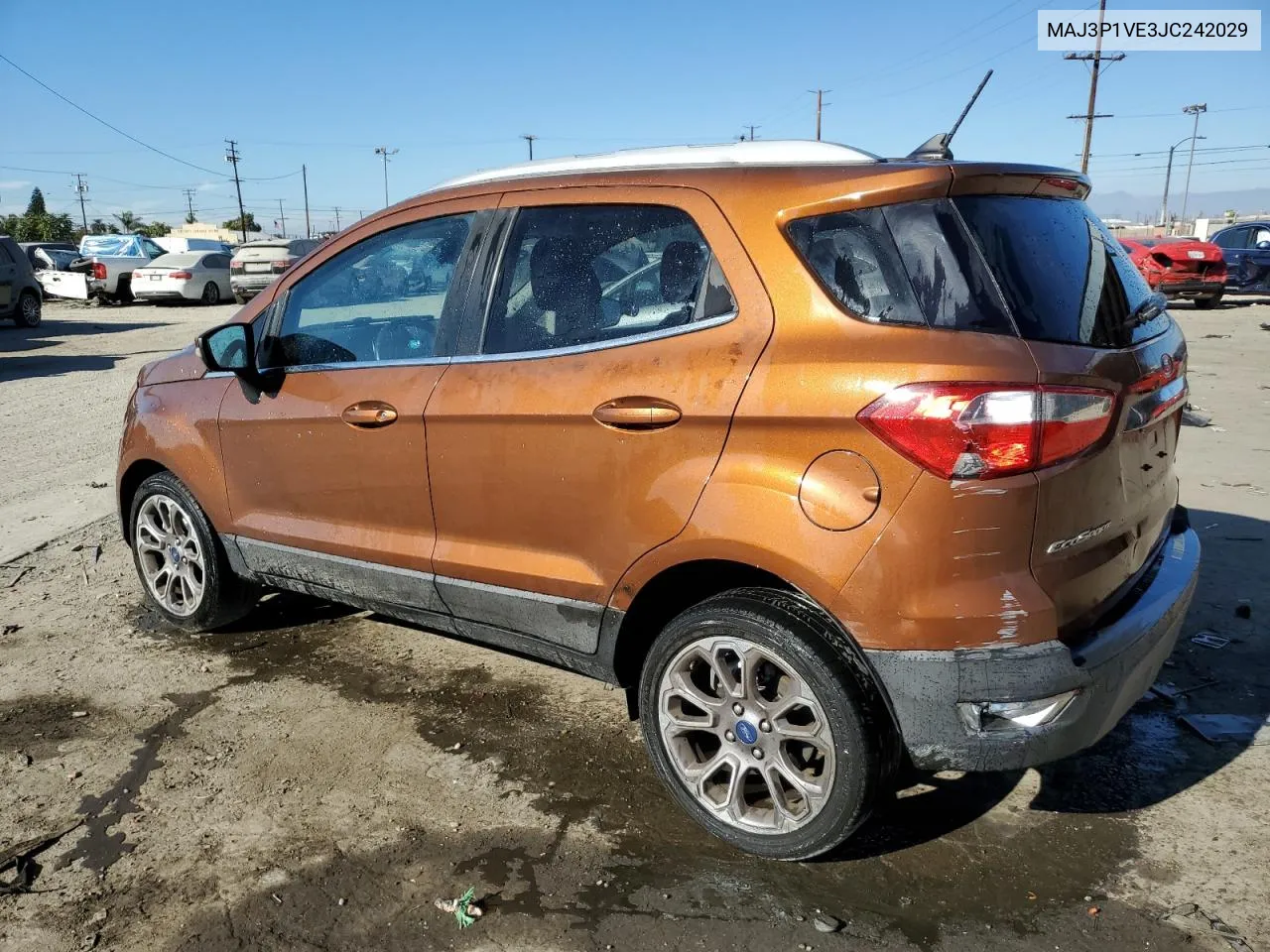 2018 Ford Ecosport Titanium VIN: MAJ3P1VE3JC242029 Lot: 77692524