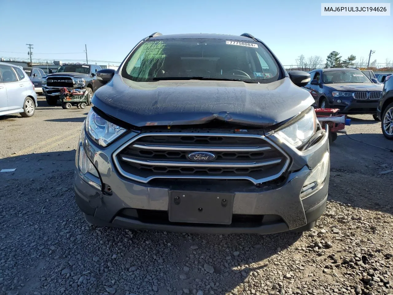 2018 Ford Ecosport Se VIN: MAJ6P1UL3JC194626 Lot: 77758084