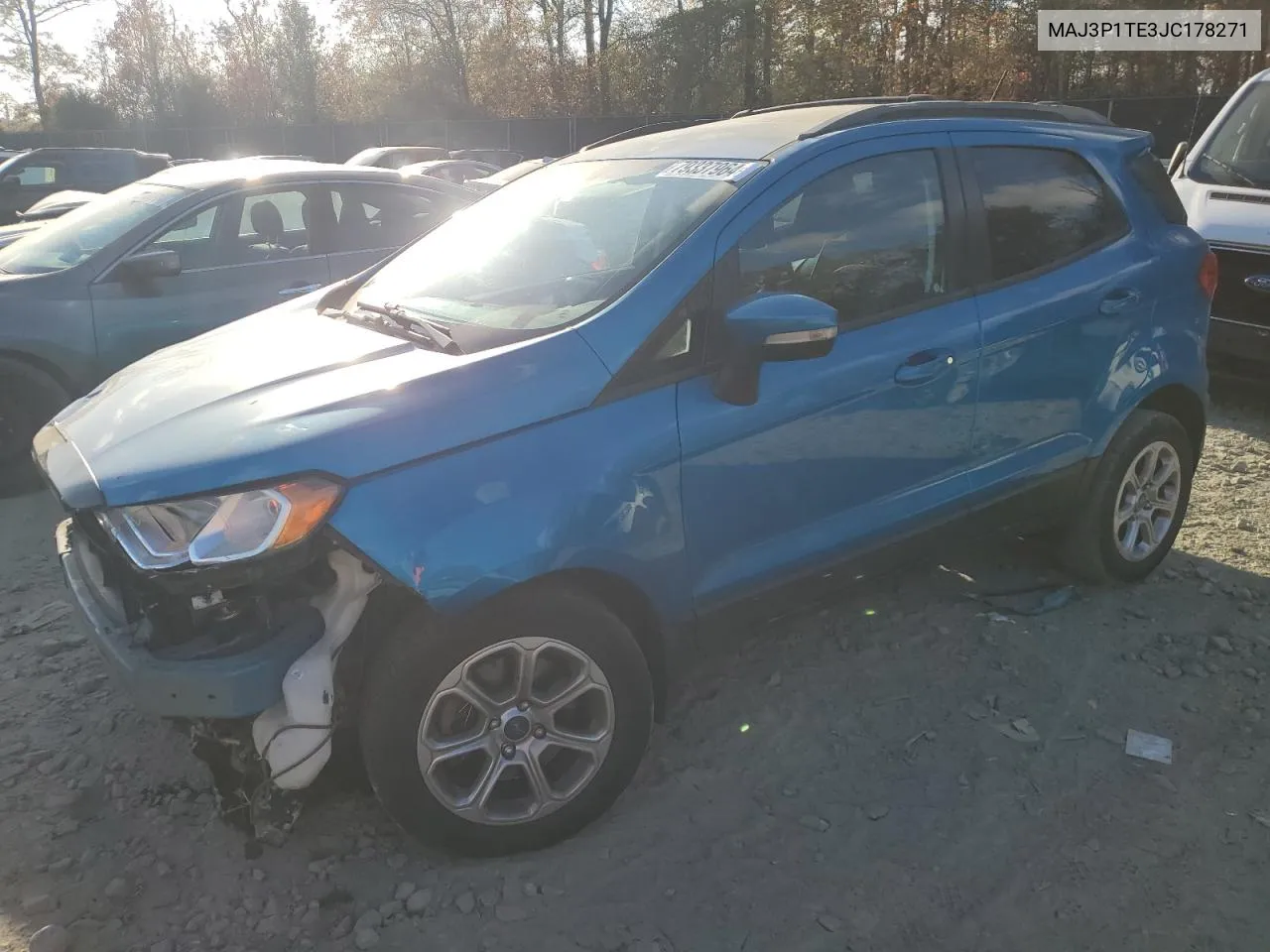 2018 Ford Ecosport Se VIN: MAJ3P1TE3JC178271 Lot: 79337964