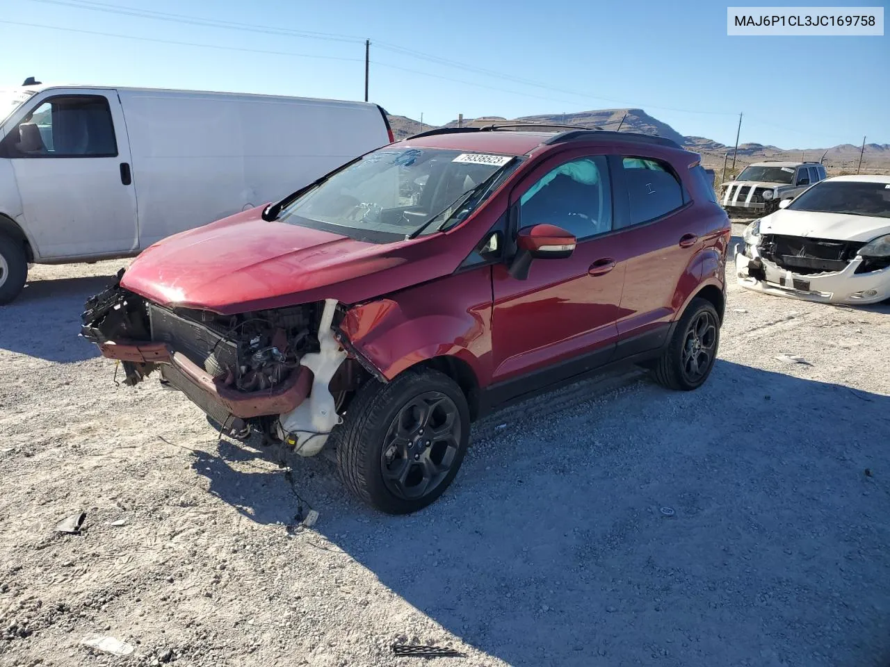 2018 Ford Ecosport Ses VIN: MAJ6P1CL3JC169758 Lot: 79338523