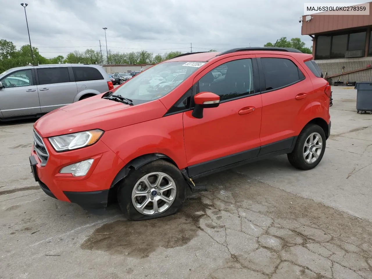 MAJ6S3GL0KC278359 2019 Ford Ecosport Se