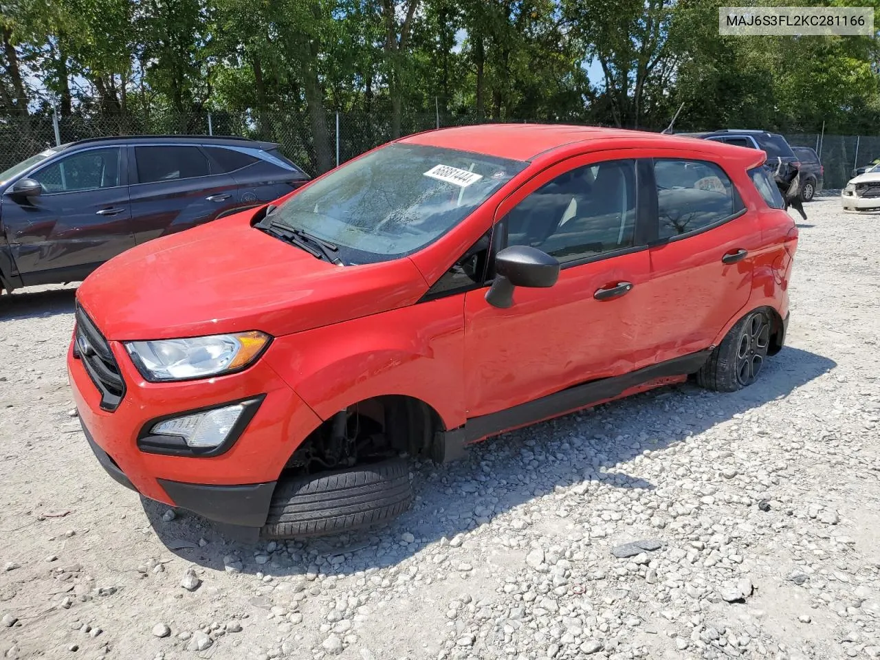 2019 Ford Ecosport S VIN: MAJ6S3FL2KC281166 Lot: 66881444