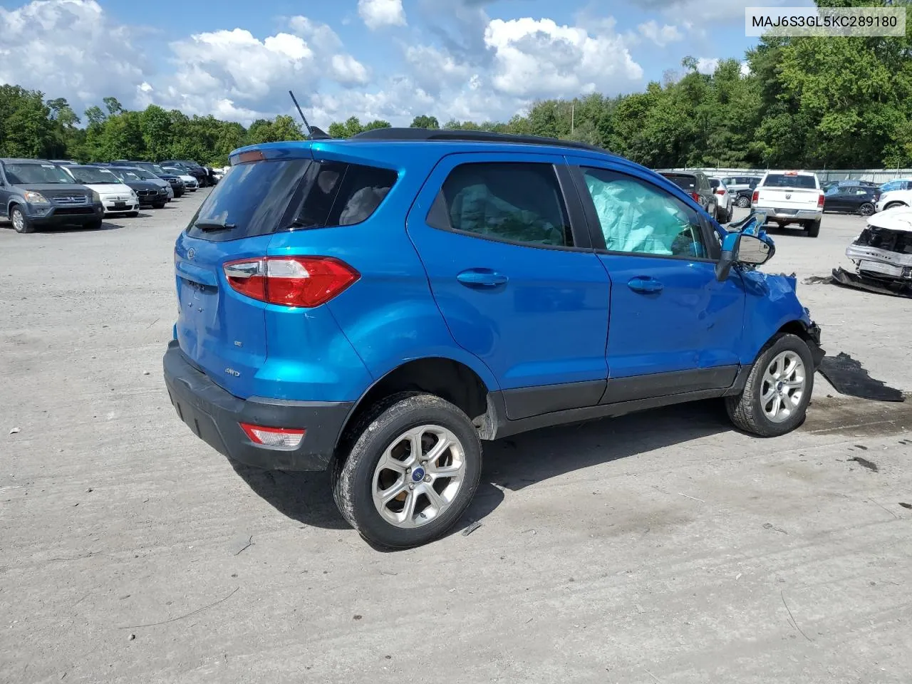 2019 Ford Ecosport Se VIN: MAJ6S3GL5KC289180 Lot: 68462884