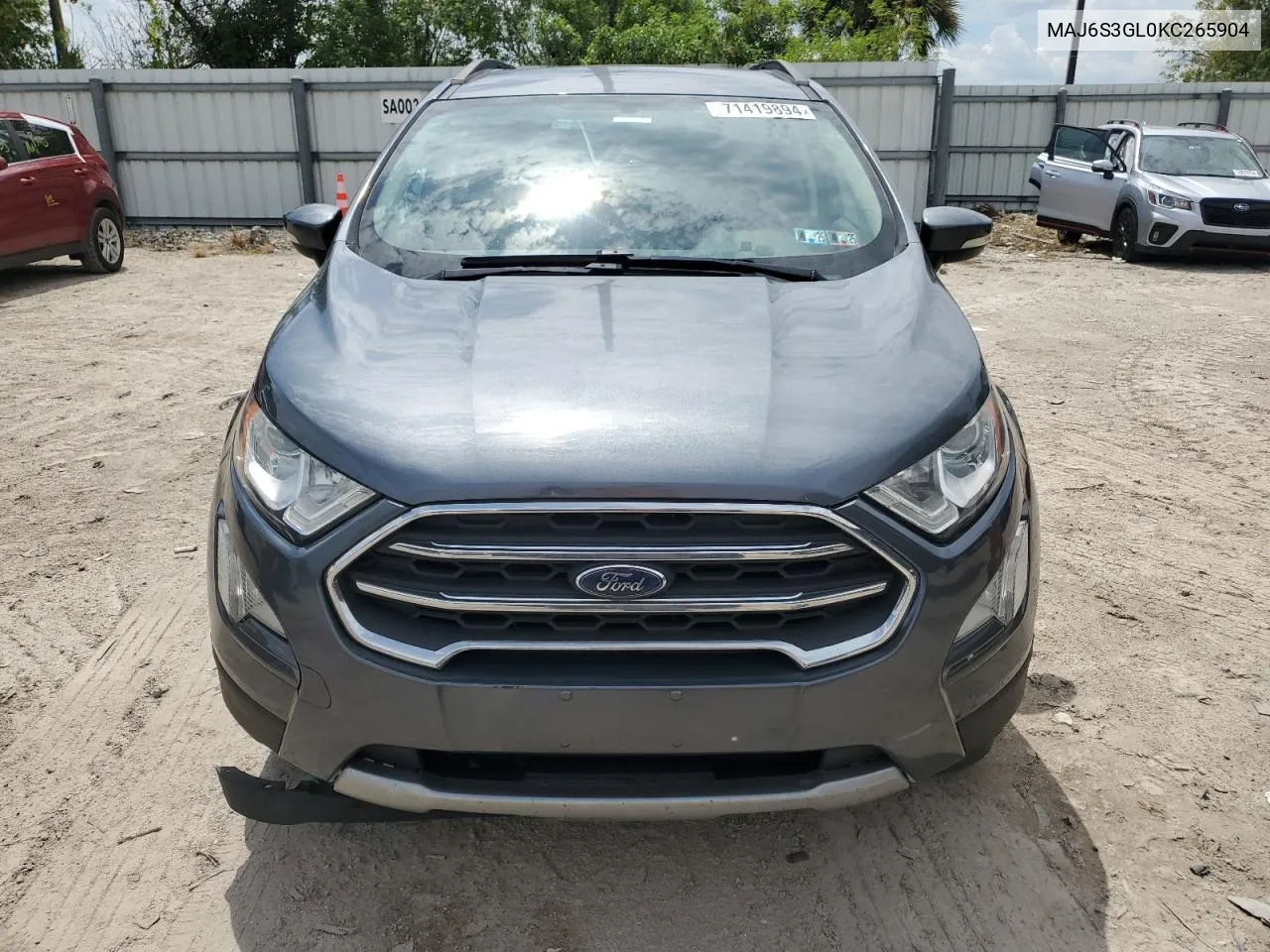 2019 Ford Ecosport Se VIN: MAJ6S3GL0KC265904 Lot: 71419894