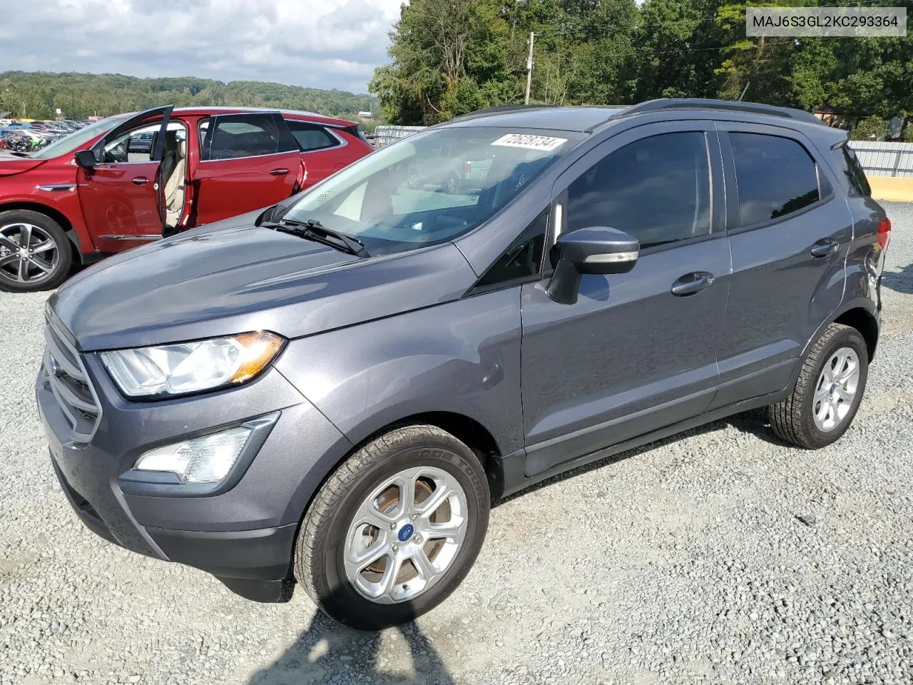 2019 Ford Ecosport Se VIN: MAJ6S3GL2KC293364 Lot: 72628734