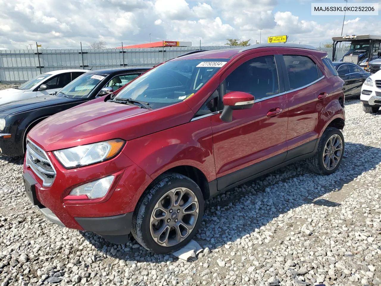 2019 Ford Ecosport Titanium VIN: MAJ6S3KL0KC252206 Lot: 72792834