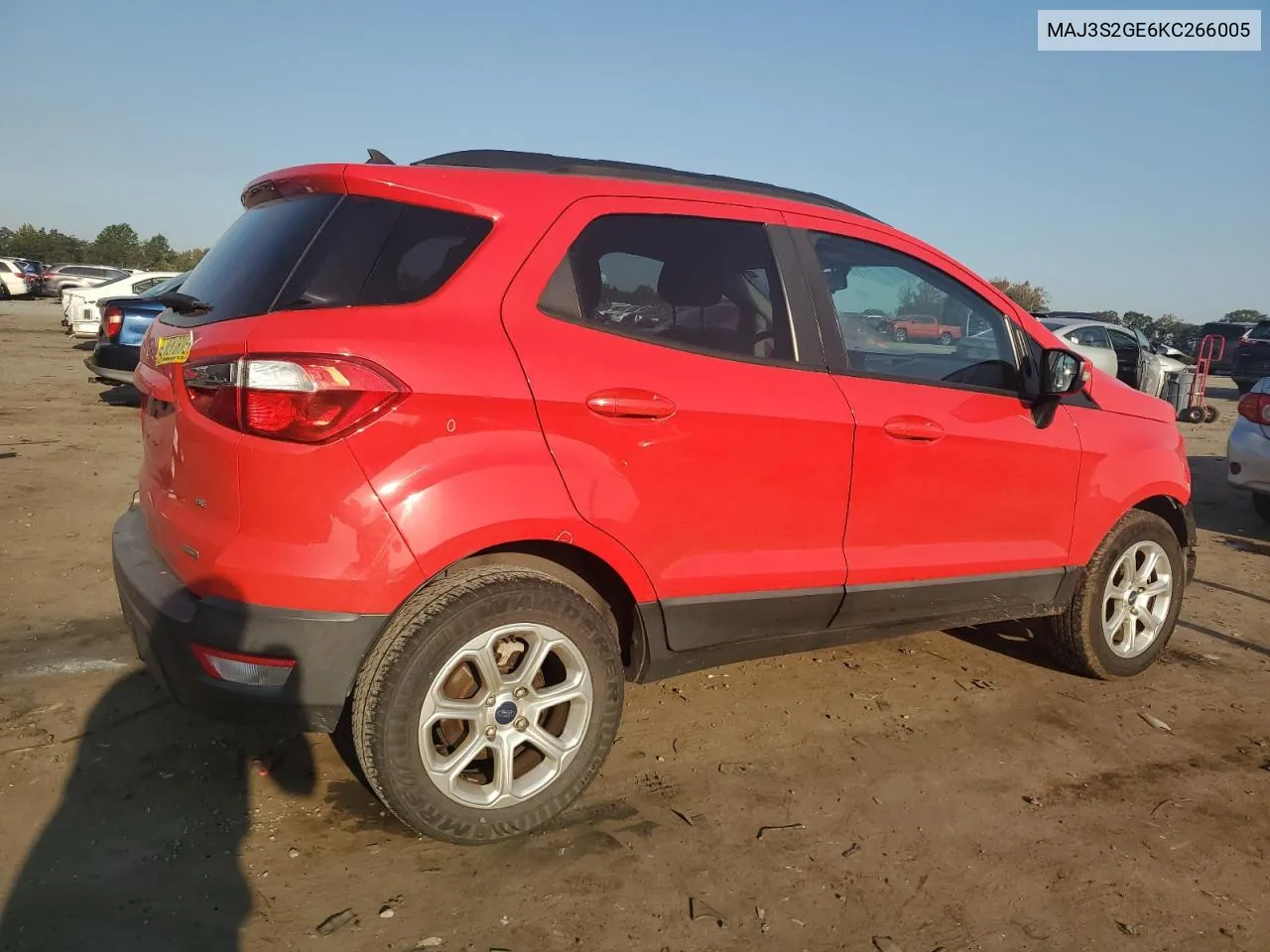 2019 Ford Ecosport Se VIN: MAJ3S2GE6KC266005 Lot: 73682614