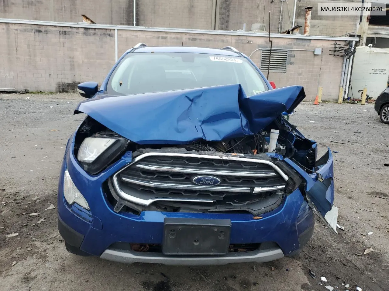 2019 Ford Ecosport Titanium VIN: MAJ6S3KL4KC268070 Lot: 74058004