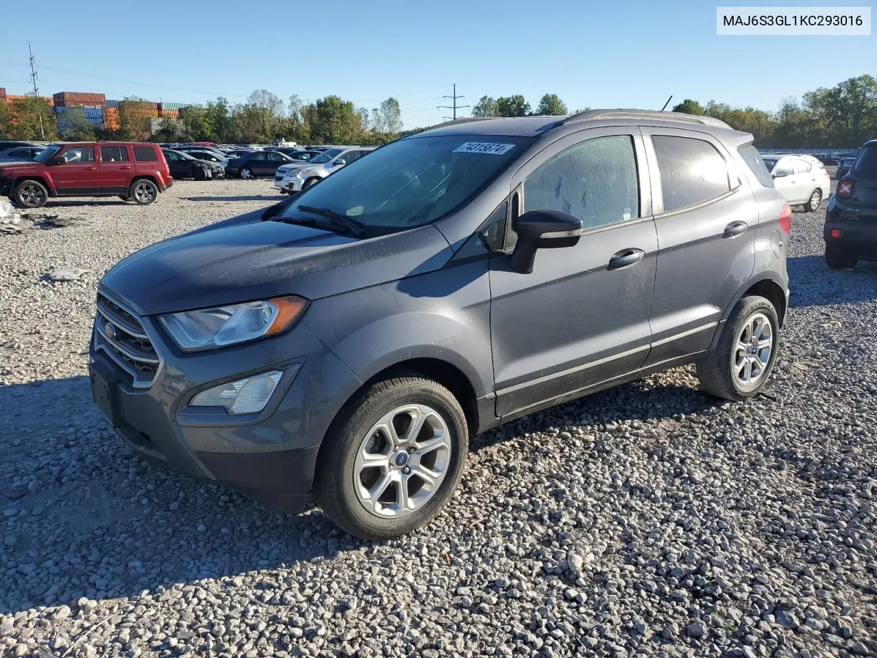 2019 Ford Ecosport Se VIN: MAJ6S3GL1KC293016 Lot: 74315674