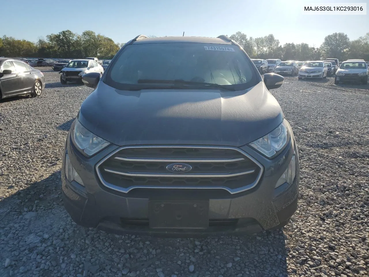 2019 Ford Ecosport Se VIN: MAJ6S3GL1KC293016 Lot: 74315674