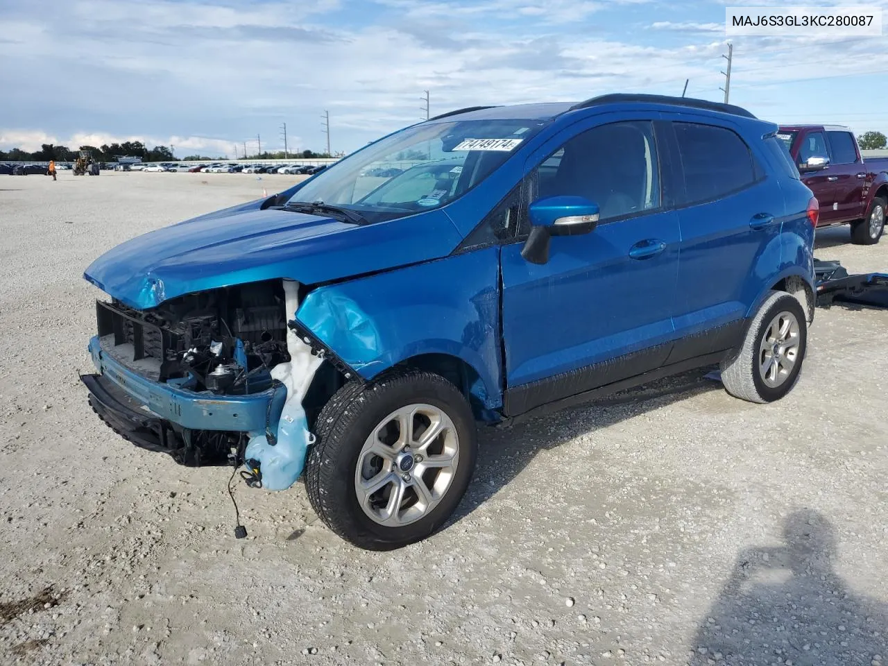 2019 Ford Ecosport Se VIN: MAJ6S3GL3KC280087 Lot: 74749174