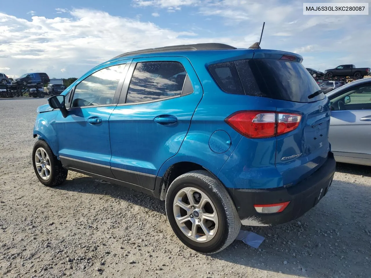 2019 Ford Ecosport Se VIN: MAJ6S3GL3KC280087 Lot: 74749174