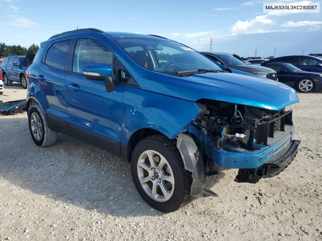 2019 Ford Ecosport Se VIN: MAJ6S3GL3KC280087 Lot: 74749174