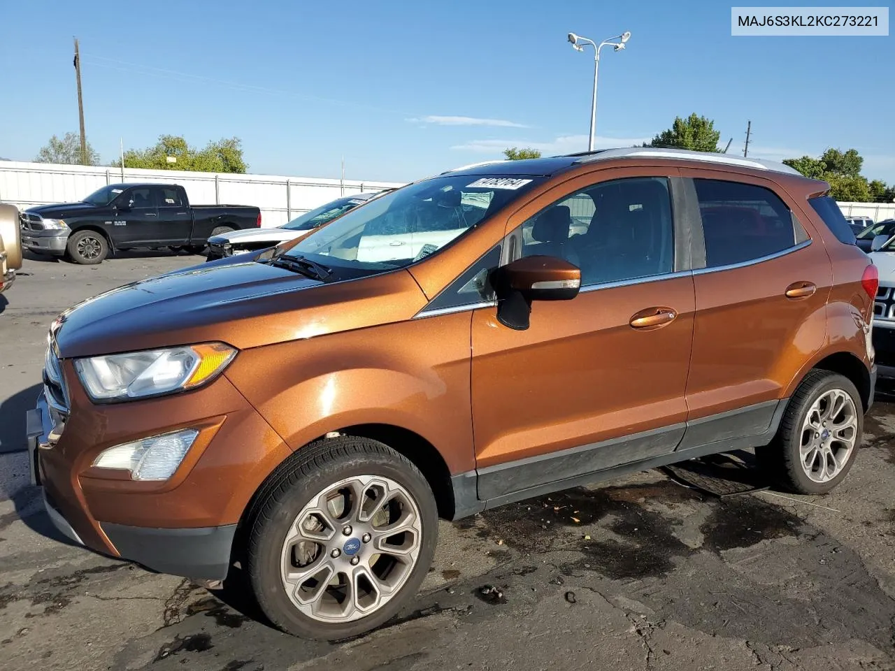 2019 Ford Ecosport Titanium VIN: MAJ6S3KL2KC273221 Lot: 74782164