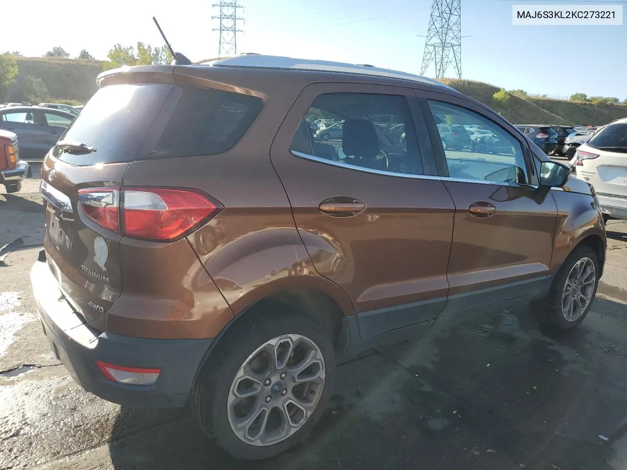 2019 Ford Ecosport Titanium VIN: MAJ6S3KL2KC273221 Lot: 74782164