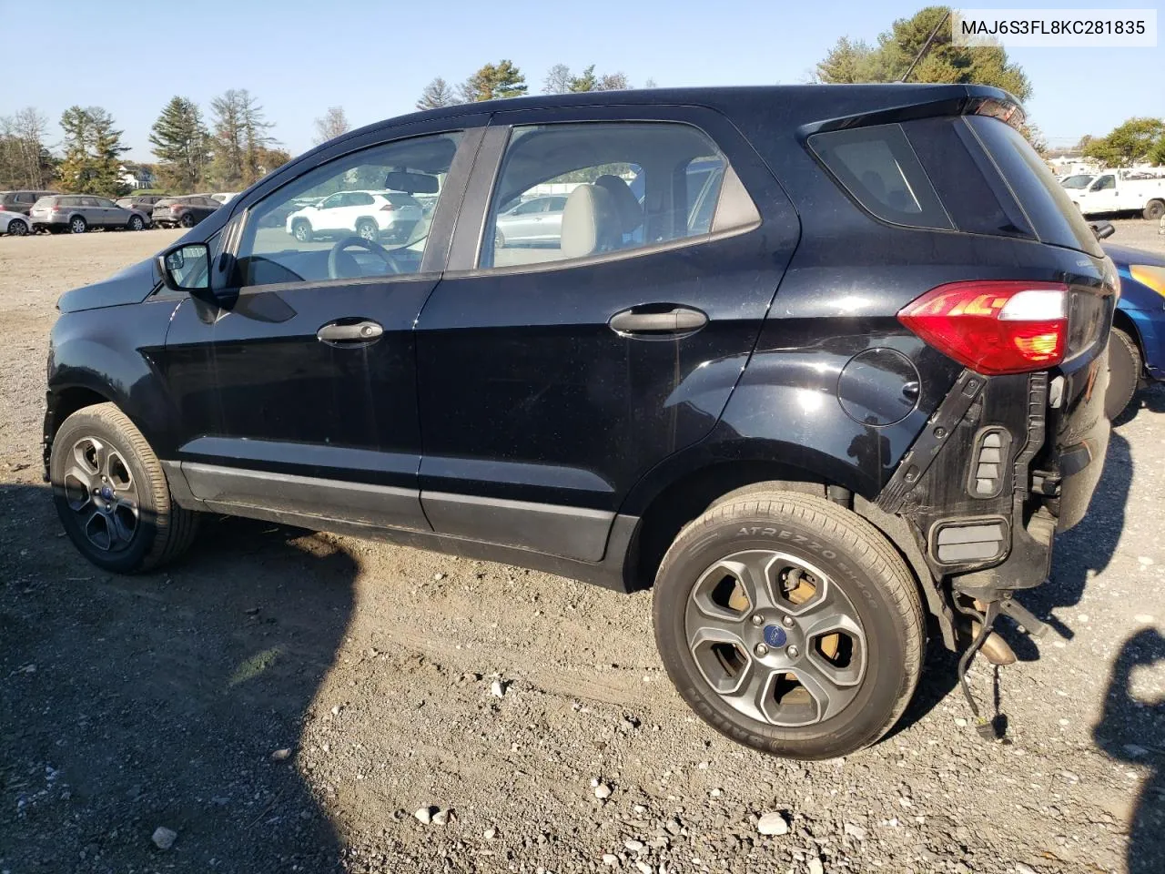 2019 Ford Ecosport S VIN: MAJ6S3FL8KC281835 Lot: 76412274