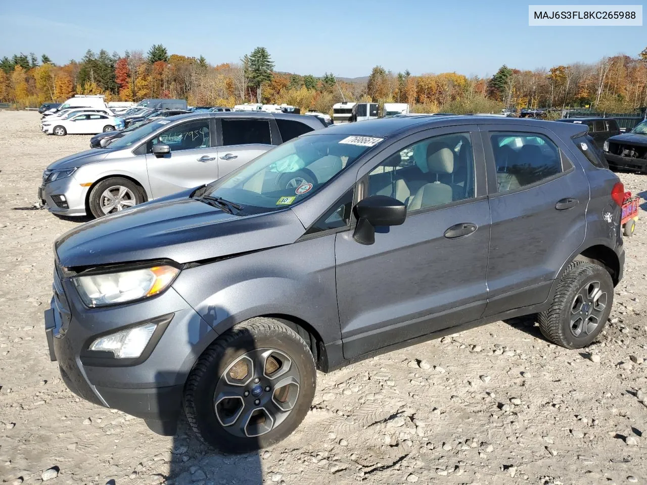 2019 Ford Ecosport S VIN: MAJ6S3FL8KC265988 Lot: 76986614