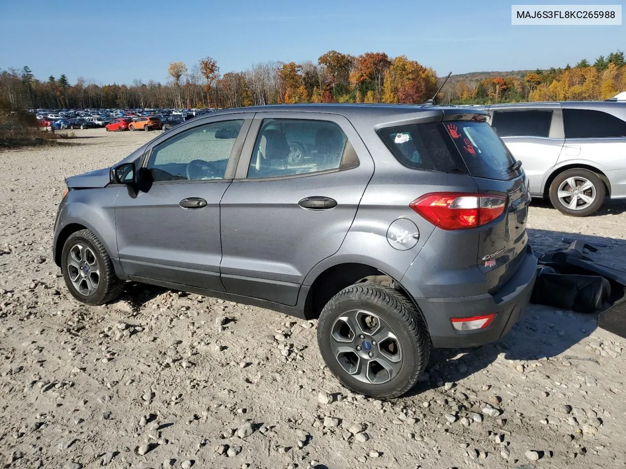 2019 Ford Ecosport S VIN: MAJ6S3FL8KC265988 Lot: 76986614