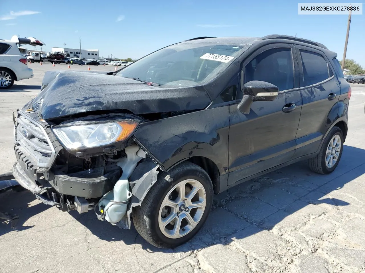 2019 Ford Ecosport Se VIN: MAJ3S2GEXKC278836 Lot: 77155174