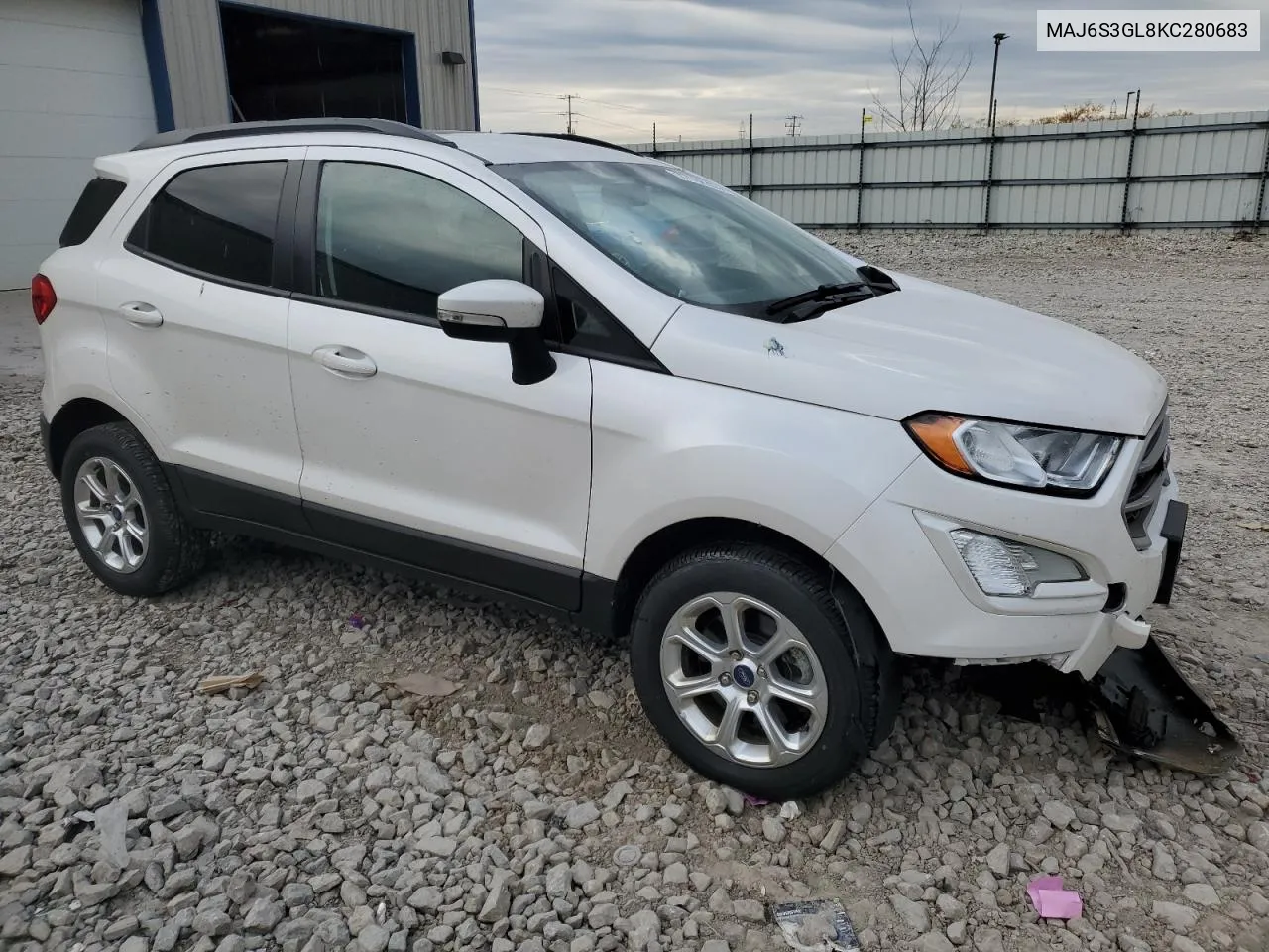 2019 Ford Ecosport Se VIN: MAJ6S3GL8KC280683 Lot: 77188534