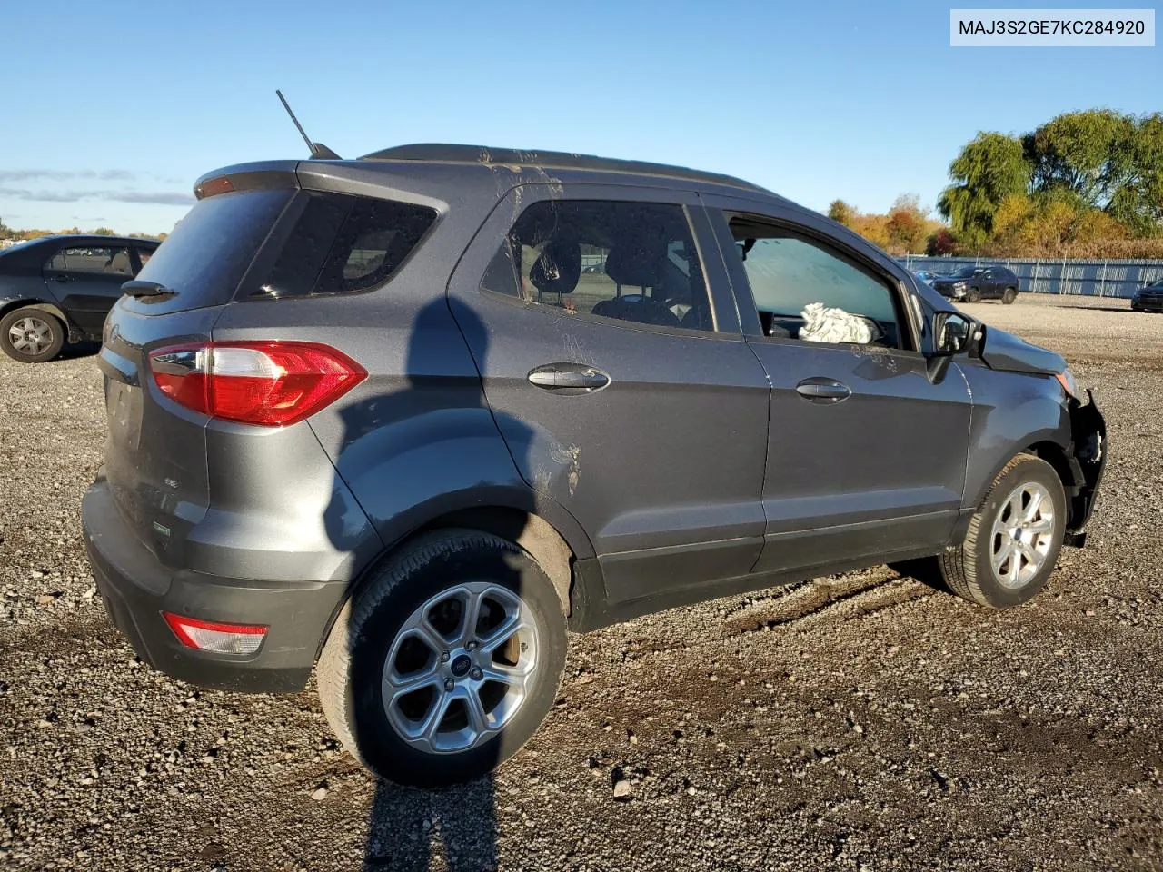 2019 Ford Ecosport Se VIN: MAJ3S2GE7KC284920 Lot: 77367064