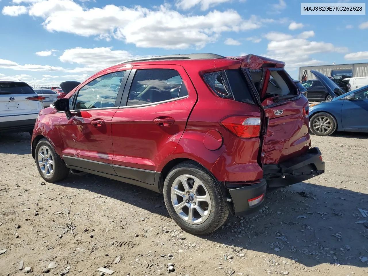 2019 Ford Ecosport Se VIN: MAJ3S2GE7KC262528 Lot: 78210244