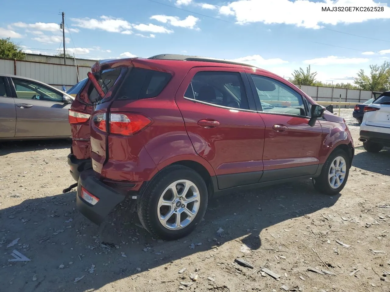 2019 Ford Ecosport Se VIN: MAJ3S2GE7KC262528 Lot: 78210244