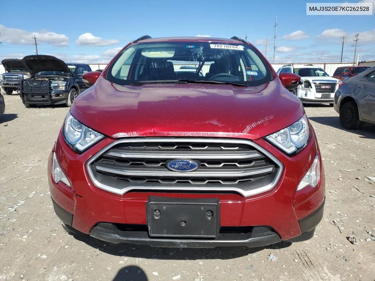 2019 Ford Ecosport Se VIN: MAJ3S2GE7KC262528 Lot: 78210244