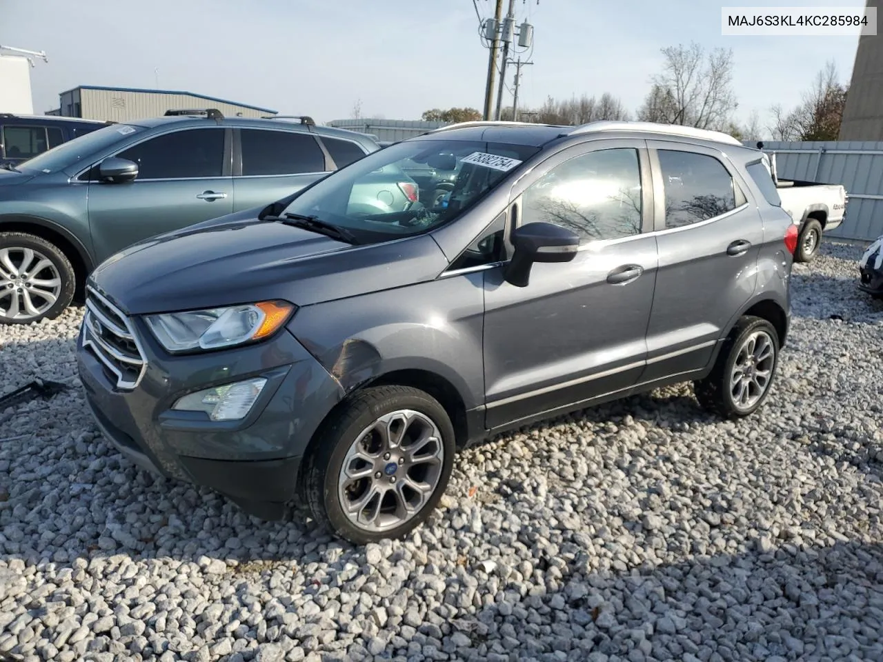 2019 Ford Ecosport Titanium VIN: MAJ6S3KL4KC285984 Lot: 78382754